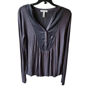 Aeropostale Top Blouse Womens Size Large Lightweight V Neck Long Sleeve Gray New